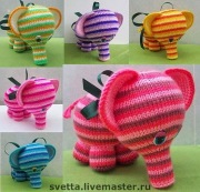 Cute Knitted Elephants.